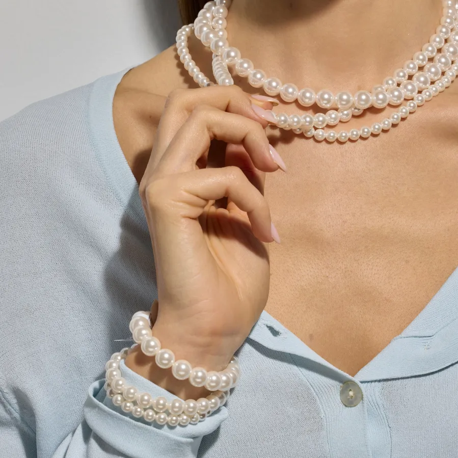 Pulsera con Perla Blanca acabado oro 18k - Anrae