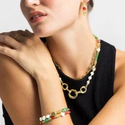 Pulsera con Perla Blanca acabado oro 18k - Kany
