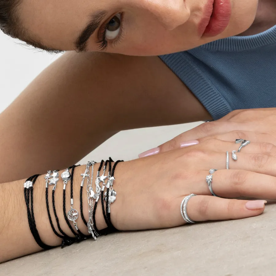 Pulsera de Circonita Brillante acabada en rodio - Tiek