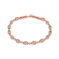 Pulsera de Circonita Brillante acabado en oro rosa de 18k - Llao