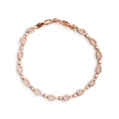 Pulsera de Circonita Brillante acabado en oro rosa de 18k - Llao