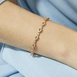 Pulsera de Circonita Brillante acabado en oro rosa de 18k - Llao