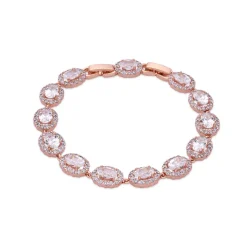 Pulsera de Circonita Brillante acabado en oro rosa de 18k - Zarane