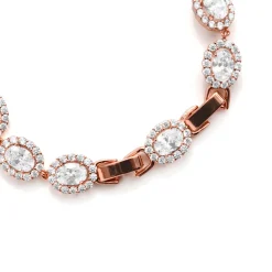 Pulsera de Circonita Brillante acabado en oro rosa de 18k - Zarane
