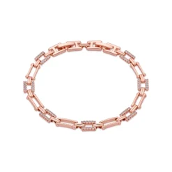 Pulsera de Circonita Brillante acabado en oro rosa de 18k - Elki
