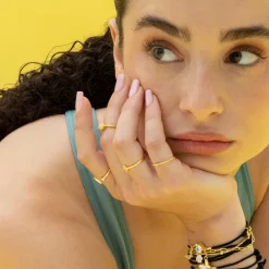 Pulsera de Circonita Brillante acabada en oro amarillo de 18K - Tiek