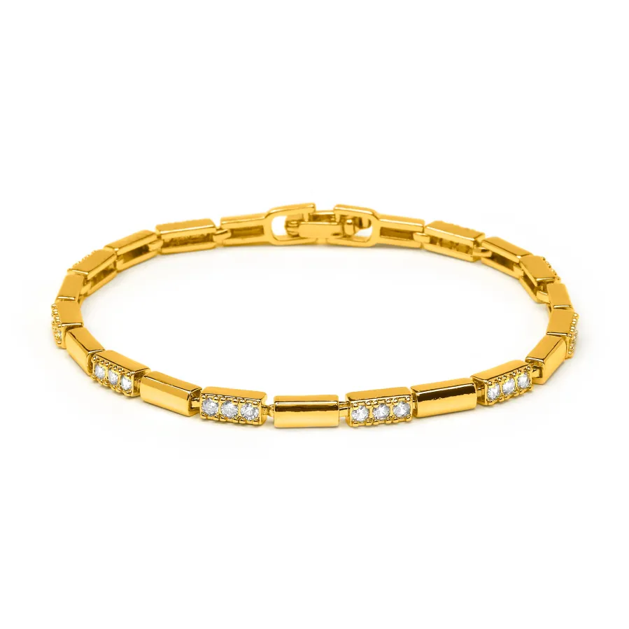 Pulsera de Circonita Brillante acabado en oro amarillo de 18k - Tavli