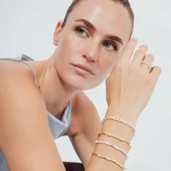 Pulsera de Circonita Brillante acabado en oro amarillo de 18k - Tavli