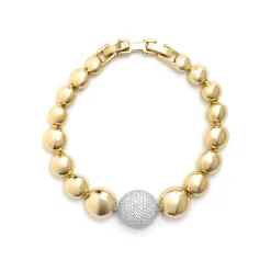 Pulsera de Circonita Brillante acabado en oro amarillo de 18k - Avihe