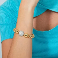 Pulsera de Circonita Brillante acabado en oro amarillo de 18k - Avihe