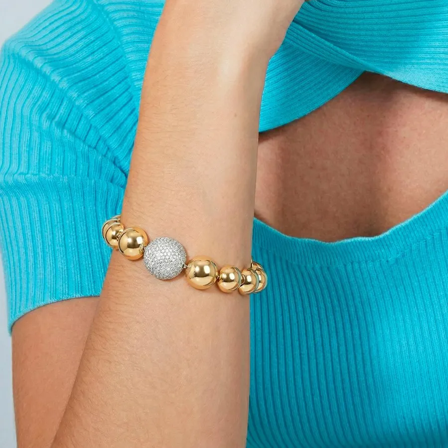 Pulsera de Circonita Brillante acabado en oro amarillo de 18k - Avihe