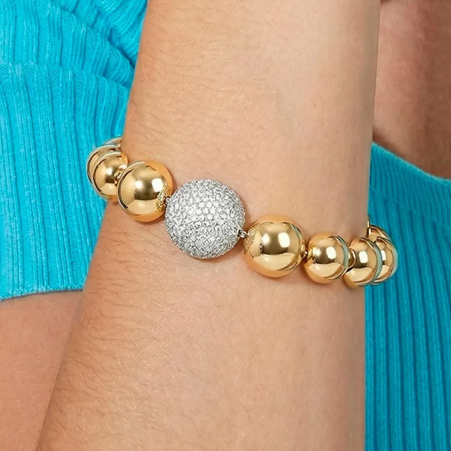 Pulsera de Circonita Brillante acabado en oro amarillo de 18k - Avihe