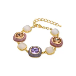Pulsera de Circonita Multicolor acabada en oro amarillo 18K - Drogolo