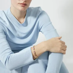 Pulsera de Circonita Multicolor acabado en oro rosa de 18k - Isbil