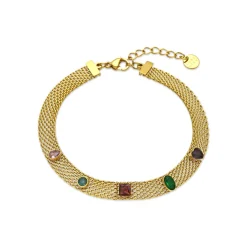 Pulsera de Circonita Multicolor acabado en oro amarillo 18k - Vaine