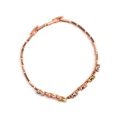 Pulsera de Circonita Multicolor acabado en oro rosa de 18k - Aimus