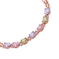 Pulsera de Circonita Multicolor acabado en oro rosa de 18k - Aimus