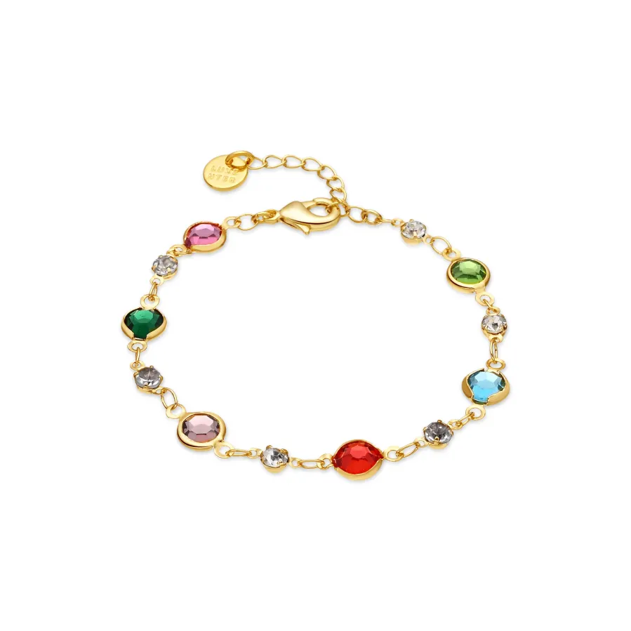 Pulsera de Circonita Multicolor acabado en oro amarillo de 18k - Akas
