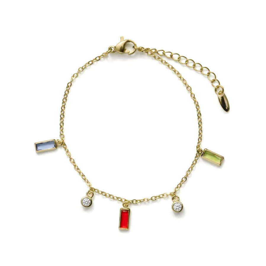 Pulsera de Circonita Multicolor acabado en oro amarillo de 18k - Othly