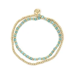 Pulsera de Cristal Azul acabada en oro amarillo 18K - Zira