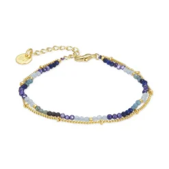 Pulsera de Cristal Azul Oscuro acabada en oro amarillo 18K - Aiel