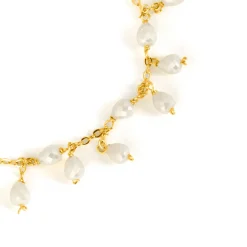 Pulsera de Cristal Blanco acabado en oro amarillo 18k - Fyre