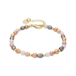 Pulsera de Cristal Marron acabado en oro amarillo 18k - Likdu