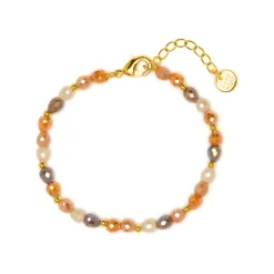 Pulsera de Cristal Marron acabado en oro amarillo 18k - Likdu