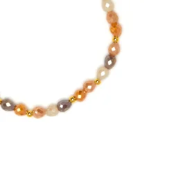 Pulsera de Cristal Marron acabado en oro amarillo 18k - Likdu