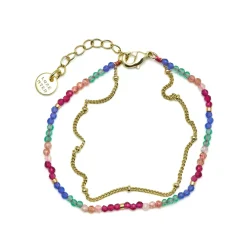 Pulsera de Cristal Multicolor acabada en oro amarillo 18K - Aiel