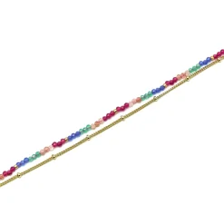 Pulsera de Cristal Multicolor acabada en oro amarillo 18K - Aiel