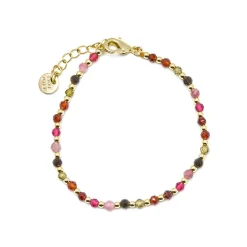 Pulsera de Cristal Multicolor acabada en oro amarillo 18K - Irfoa