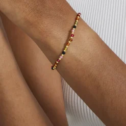 Pulsera de Cristal Multicolor acabada en oro amarillo 18K - Irfoa