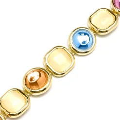 Pulsera de Cristal Multicolor acabada en oro amarillo 18K - Mantis