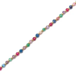Pulsera de Cristal Multicolor acabada en oro amarillo 18K - Aiel