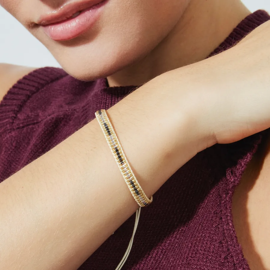 Pulsera de Cristal Multicolor acabada en oro amarillo 18K - Emeri