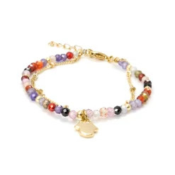 Pulsera de Cristal Multicolor acabada en oro amarillo 18K - Raxsu