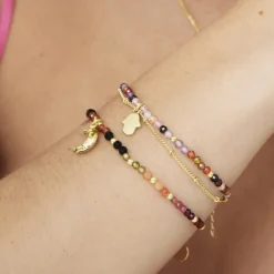 Pulsera de Cristal Multicolor acabada en oro amarillo 18K - Raxsu