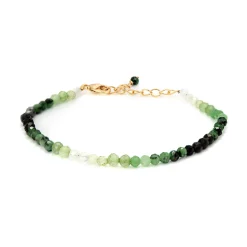 Pulsera de Cristal Verde acabada en oro amarillo 18K - Halok
