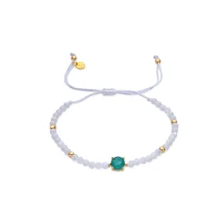 Pulsera de Cuarzo Hidrotermal Verde Paraiba acabado en oro amarillo de 18k - Neori