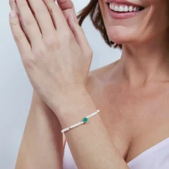 Pulsera de Cuarzo Hidrotermal Verde Paraiba acabado en oro amarillo de 18k - Neori