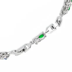 Pulsera de Cuarzo Hidrotermal Verde Paraiba acabado en rodio - Manlor
