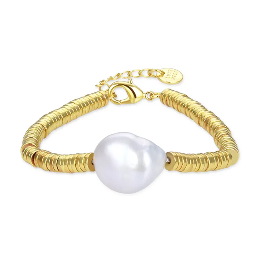 Pulsera de Hematite Dorado acabada en oro amarillo 18K - Siever
