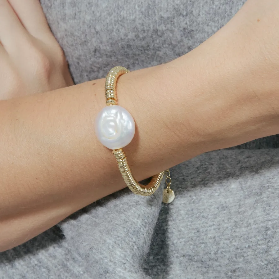 Pulsera de Hematite Dorado acabada en oro amarillo 18K - Siever