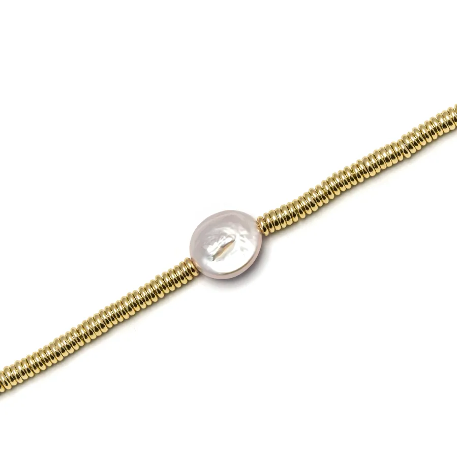 Pulsera de Hematite Dorado acabada en oro amarillo 18K - Siever