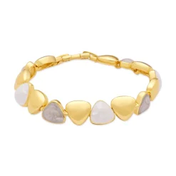 Pulsera de Madreperla Blanca acabado en oro amarillo de 18k - Riub