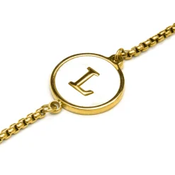 Pulsera de Madreperla Blanca acabada en oro amarillo 18K - Alphabet