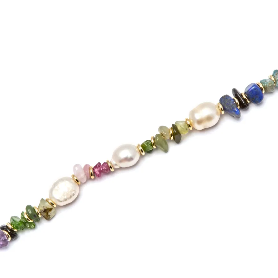 Pulsera de Multicolor Piedra Natural acabada en oro amarillo 18K - Kasyo