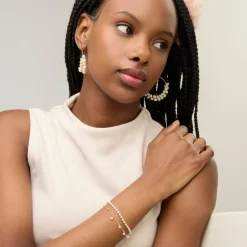 Pulsera de Perla Blanca acabada en oro amarillo 18K - Subri