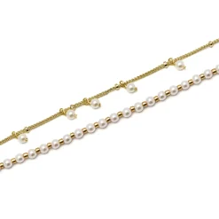Pulsera de Perla Blanca acabada en oro amarillo 18K - Subri
